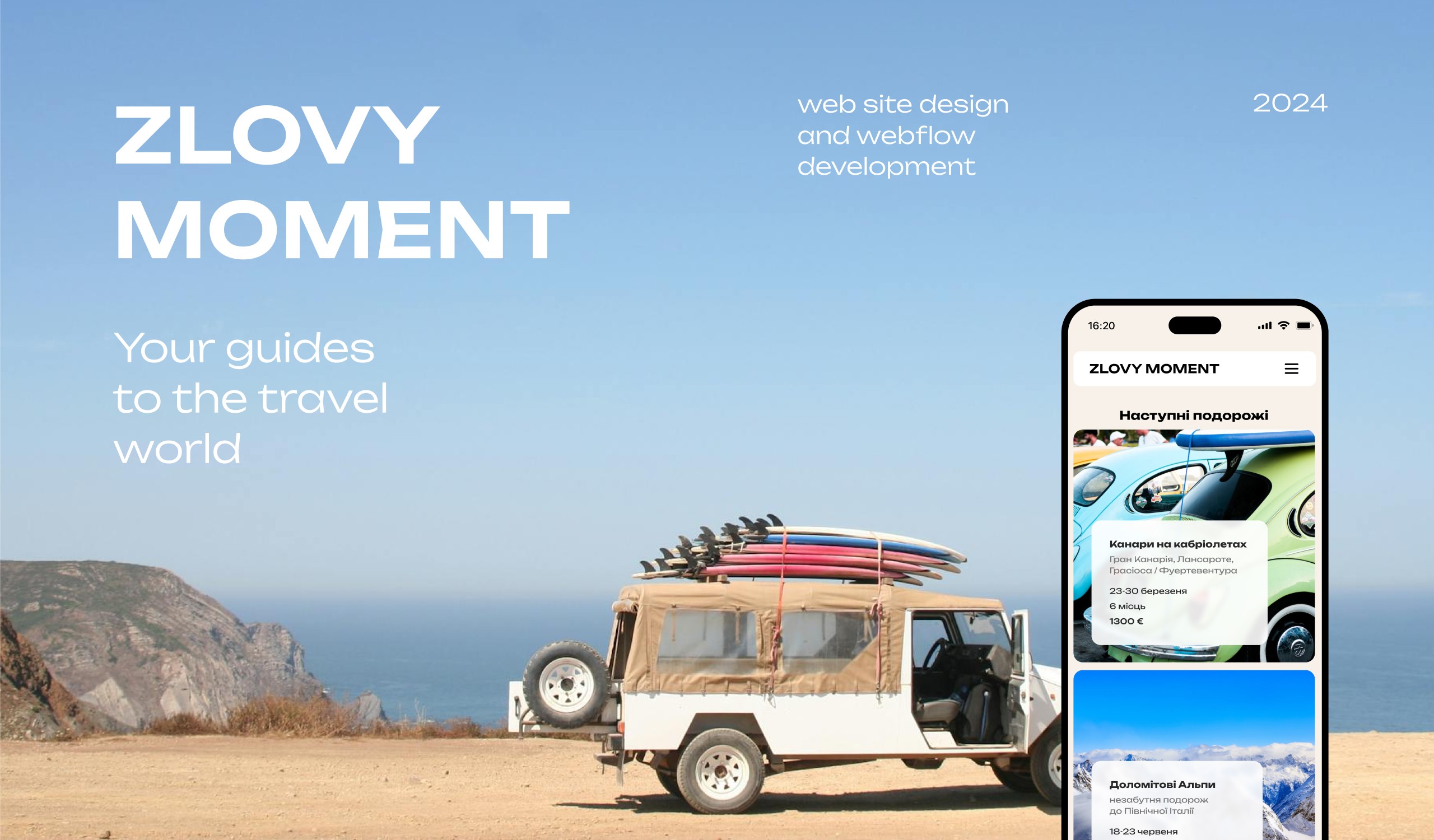 Zlovy Moment, website for travel agency